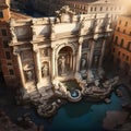 Roma fountain, look from drone.