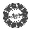 Roma Italia Europa Stamp. Logo Icon Symbol Design Skyline City Vector.