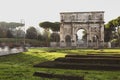 Arc di Trajan in Rome with tourists