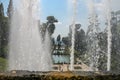 ROMA, ITALY - AUGUST 2018: Antique historic fountains at Villa D`Este in Tivoli, Italy