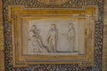 ROMA, ITALY - JULY 2017: Ancient sculpture paintings on a fragment of the wall in the Villa Doria-Pamphili in Rome, Italy Royalty Free Stock Photo