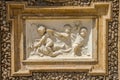 ROMA, ITALY - JULY 2017: Ancient sculpture paintings on a fragment of the wall in the Villa Doria-Pamphili in Rome, Italy