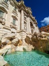 ROMA, ITALY - OCTOBER 1, 2022: View of Trevi Fountain Fontana di Trevi, is the largest Baroque fountain