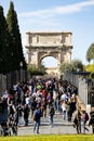 Rome arch of Tilo with tourists