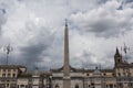 Roma, Lazio, Italy tourists around the Flaiano obelisk