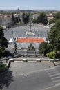 Roma, Lazio, Italy, tourists around the flaiano obelisk and people playing tennis in Piazza del Popolo Royalty Free Stock Photo