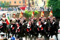 Roma Military participants at the parade.Military Italians participating in a military parade of the National Day of Italy. Royalty Free Stock Photo