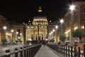 Roma in the night, Piazza san Pietro