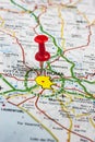 Roma pinned on a map of Italy Royalty Free Stock Photo