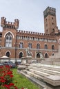 Roma square in Asti with a beautiful palace