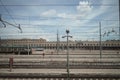 Roma Termini train station platform and tracks Royalty Free Stock Photo