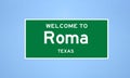 Roma, Texas city limit sign. Town sign from the USA.