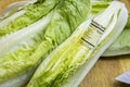 Romaine lettuce with nutritional label