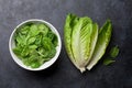 Romaine lettuce and spinach salad