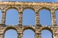 Roman acqueduct in Segovia near Madrid, Spain