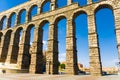 Roman acqueduct in Segovia near Madrid, Spain