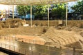 Roman amphitheater in Zaragoza. Spain. Royalty Free Stock Photo