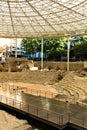 Roman amphitheater in Zaragoza. Spain. Royalty Free Stock Photo