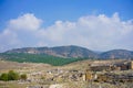 Roman amphitheater in ruins Hierapolis, in Pamukkale, Turkey. UNESCO World Royalty Free Stock Photo