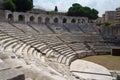 roman amphitheater with thousands of seats, where ancient gladiator fights took place