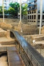 Roman amphitheater in Zaragoza. Spain. Royalty Free Stock Photo