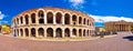 Roman amphitheatre Arena di Verona and Piazza Bra square panoram Royalty Free Stock Photo