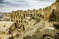 Roman amphitheatre in the city of El JEM in Tunisia Royalty Free Stock Photo