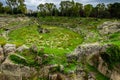The Roman amphitheatre of Syracuse, ruins in Archeological park, Sicily