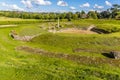 The Roman amphitheatre at Verulamium Park, St Albans, UK in summertime Royalty Free Stock Photo