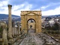 The Cardo Maximus and the Colonnaded Street.Jordan. Jerash Royalty Free Stock Photo