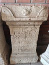 Roman antique pillar with cross symbol Sremska Mitrovica Serbia
