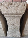 Roman antique pillar with inscriptions made of limestone Sremska Mitrovica Serbia