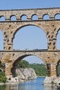 The Roman Aquaduct - Pont du Gard Royalty Free Stock Photo