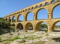 Ancient Roman aqueduct Pont du Gard in southern France Royalty Free Stock Photo