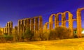 Roman Aqueduct of Merida in evening Royalty Free Stock Photo