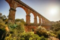 Roman Aqueduct Pont del Diable in Tarragona, Spain Royalty Free Stock Photo