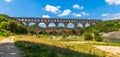 Roman aqueduct, Pont du Gard, Gard, Occitanie, France