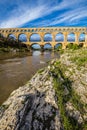Roman Aqueduct Pont du Gard - Nimes, France Royalty Free Stock Photo