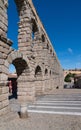 Roman aqueduct Segovia Spain historic structure and popular spanish tourist attraction Royalty Free Stock Photo