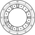 Roman Arabic Round Clock Face