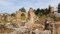 Roman archaeological remains in Tyre. Tyre is an ancient Phoenician city. Tyre, Lebanon Royalty Free Stock Photo