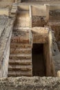 Roman archaeological remains of well-preserved rooms, cellars and a staircase of the Mitreo house in MÃÂ©rida, Spain Royalty Free Stock Photo