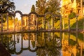 Roman arches and reflections at Villa Adriana in Tivoli, Italy