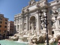 Roman architecture and historical art in ancient and famous landmark in tourist city of Rome