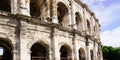 Roman arena in Nimes city in south France Royalty Free Stock Photo