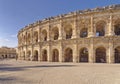 nimes, france: Roman arena in Nimes at sunset Royalty Free Stock Photo
