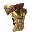 Roman armor 3d illustration isolated on white background Royalty Free Stock Photo