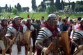 Roman army at ancient romans historical parade Royalty Free Stock Photo