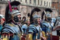 Roman army at ancient romans historical parade