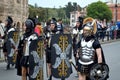Roman army near colosseum at ancient romans historical parade Royalty Free Stock Photo